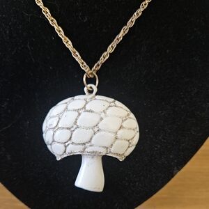 Mushroom Pendant Necklace 1970's